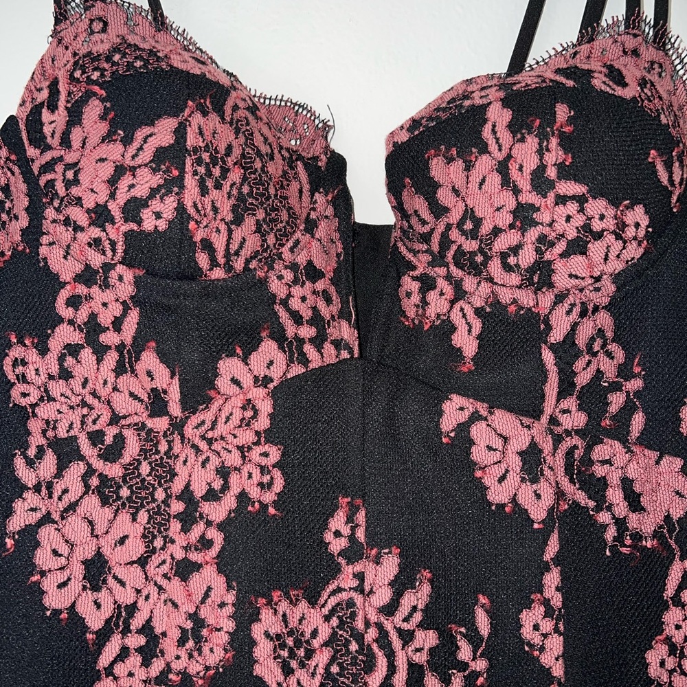 NBD | Pink Black Cahuenga Lace Mini Night Out Dress - Picture 6 of 7
